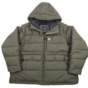 Carhartt Rain Defender Puffer Jacket Womens 3X Olive Green Relaxed Fit OJ5457-W